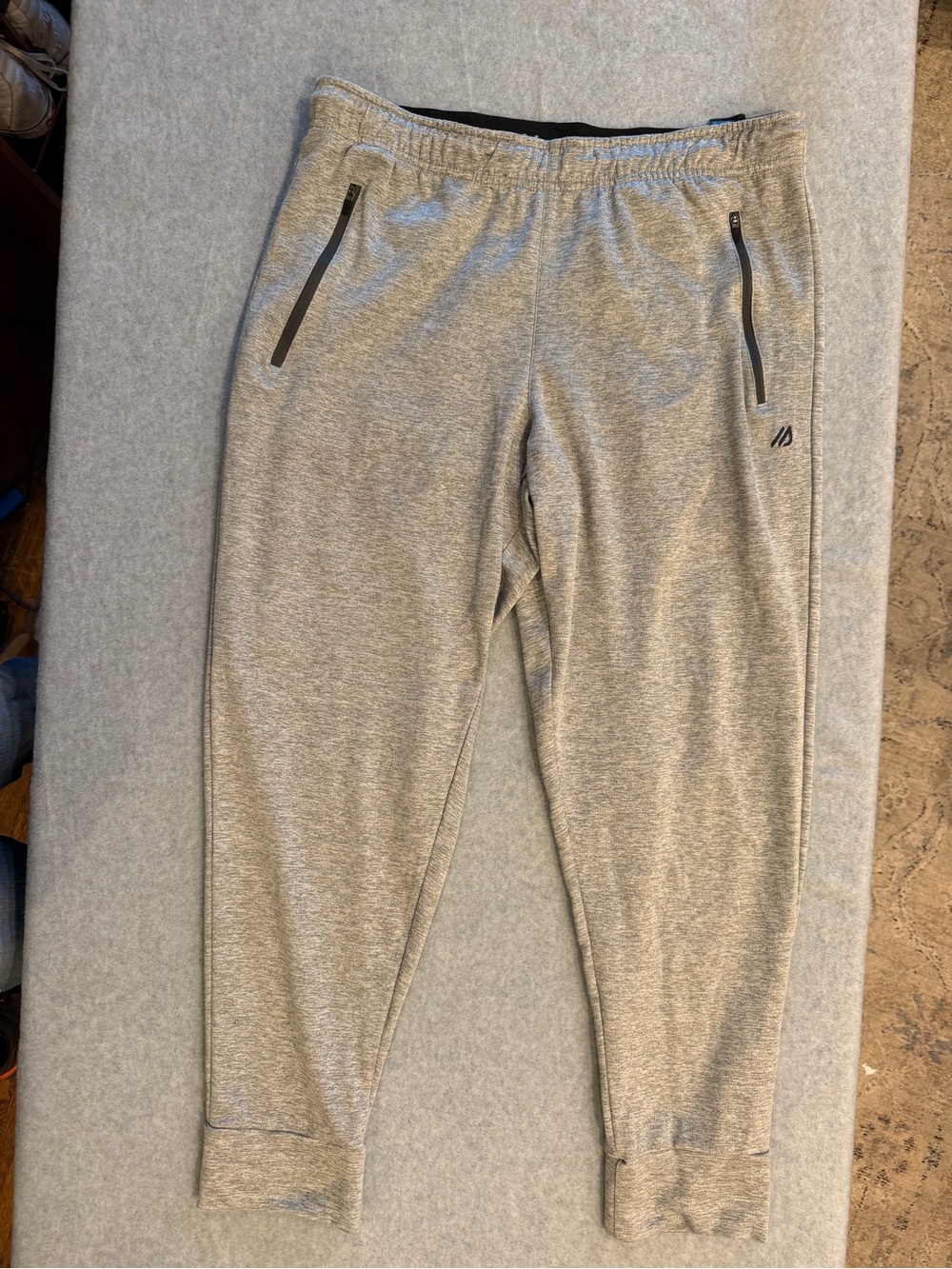 Eddie Bauer Men's L Gray Jogger Pants Drawstring Elastic Waist Zip Pockets EUC